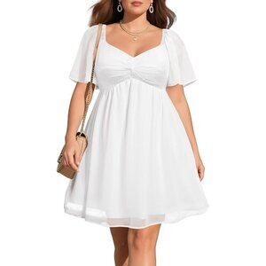 Women Plus Size Graduation Dress Chiffon A-Line Short Homecoming Dress